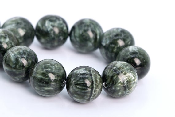 11mm Seraphinite Beads Grade Aa Genuine Natural Gemstone Quarter Strand Round Loose Beads 4" Bulk Lot 1,3,5,10 And 50 (105517hf-1689)