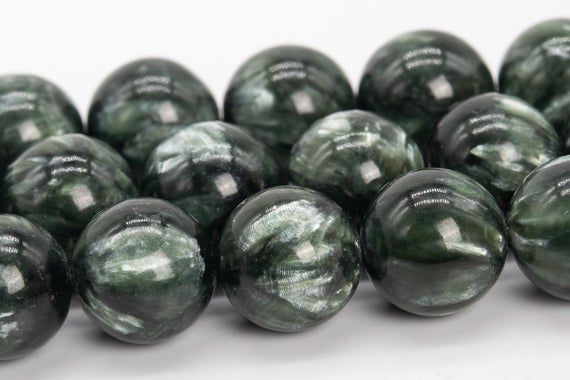 11mm Seraphinite Beads Grade Aaa Genuine Natural Gemstone Round Loose Beads 14" / 7" Bulk Lot Options (111132)