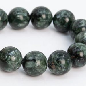 Shop Seraphinite Beads! 13MM Russian Seraphinite Beads Dark Color Grade A Genuine Natural Gemstone Half Strand Round Loose Beads 8" (111490h-3382) | Natural genuine round Seraphinite beads for beading and jewelry making.  #jewelry #beads #beadedjewelry #diyjewelry #jewelrymaking #beadstore #beading #affiliate #ad