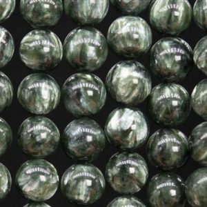 Shop Seraphinite Beads! Genuine Natural Seraphinite Gemstone Beads 11MM Green Round AAA Quality Loose Beads (111132) | Natural genuine round Seraphinite beads for beading and jewelry making.  #jewelry #beads #beadedjewelry #diyjewelry #jewelrymaking #beadstore #beading #affiliate #ad