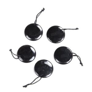 Shop Shungite Beads! 35MM 100% Natural Smooth Russian Shungite Anti Radiation High Carbon  Grade AAA Flat Round Circle Pendant 1 Bead (80008559-D48) | Natural genuine round Shungite beads for beading and jewelry making.  #jewelry #beads #beadedjewelry #diyjewelry #jewelrymaking #beadstore #beading #affiliate #ad