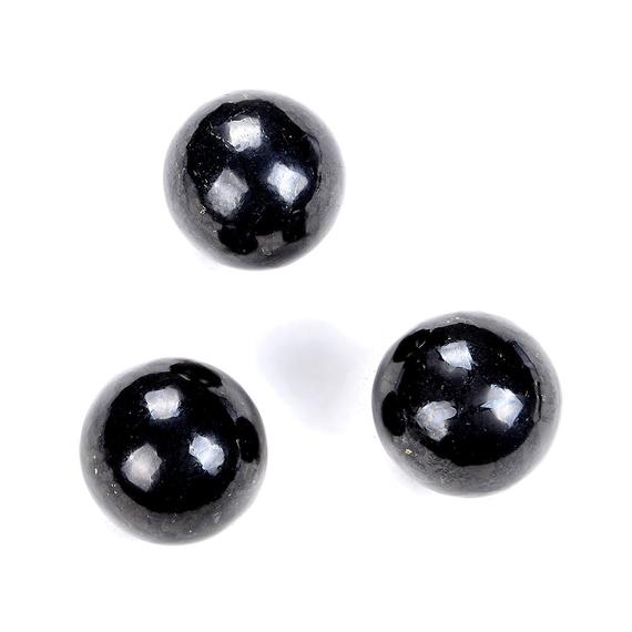 40mm Natural Smooth Shungite Gemstone Grade Aaa Sphere Ball 1 Bead (80008561-d49)