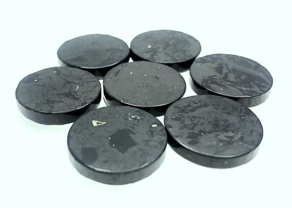 Genuine Russian Shungite Mobile Phone Sticker Anti Radiation, Emf Protection Energy Stone Grade Aaa 20mm Coin Circle (80007895-a276)