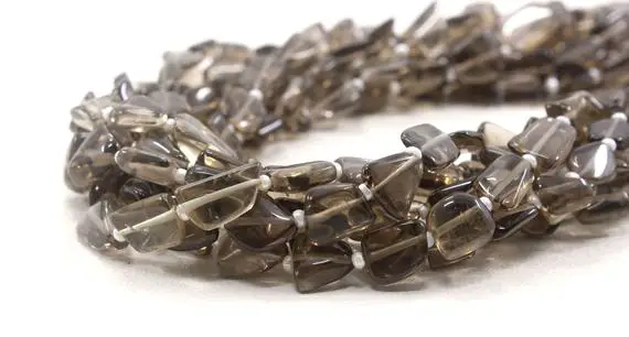 14" Long Natural Smoky Quartz Gemstone, 1 Strand Smooth Nuggets Shape Beads,size 6x8-7x10 Mm Nuggets Beads, Making Jewelry Wholesale Price