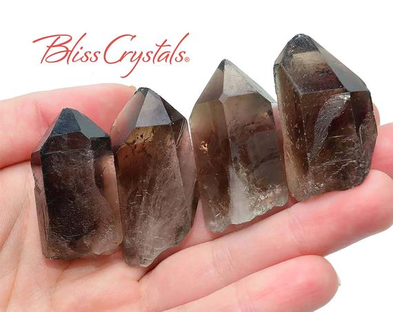 1 Xl Wide Smoky Quartz Rough Point Raw Stone For Protection #sq09