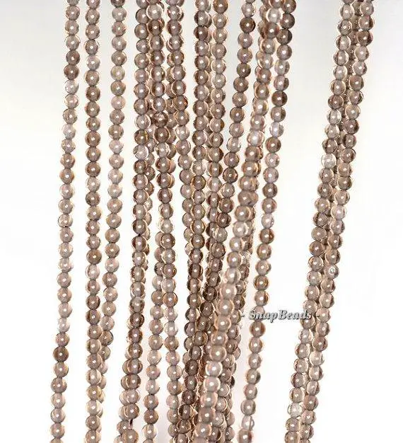 2mm Champagne Smoky Quartz Gemstone Round 2mm Loose Beads 16 Inch Full Strand Lot 1,2,6,12 And 50 (90113609-107 - 2mm C)