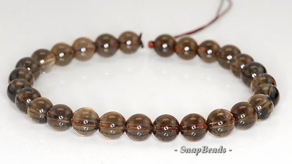 7mm Smoky Quartz Gemstone Round Loose Beads 7.5 Inch Half Strand Lot 1,2,6 And 12 (90144140-b21-537)