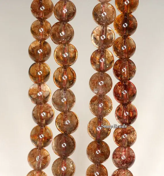 7mm Smoky Quartz Gemstone Round Loose Beads 7.5 Inch Half Strand Lot 1,2 And 6 (90191788-b40-584)