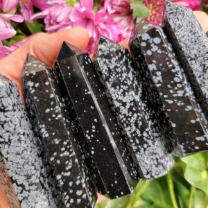 Shop Snowflake Obsidian Points & Wands! Snowflake Obsidian Point- Self-Standing – Obsidian Stone | Natural genuine stones & crystals in various shapes & sizes. Buy raw cut, tumbled, or polished gemstones for making jewelry or crystal healing energy vibration raising reiki stones. #crystals #gemstones #crystalhealing #crystalsandgemstones #energyhealing #affiliate #ad