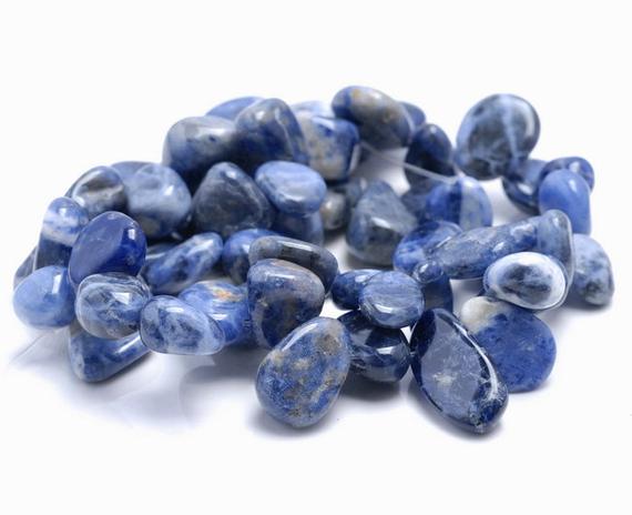 11-13mm  Sodalite Gemstone Pebble Nugget Chip Loose Beads 7.5 Inch  (80001896 H-a29)