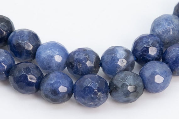 Genuine Natural Sodalite Gemstone Beads 6mm Blue Micro Faceted Round Aaa Quality Loose Beads (100834)