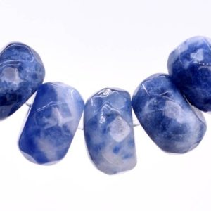 Shop Sodalite Faceted Beads! Genuine Natural Sodalite Gemstone Beads 8x5MM Blue Faceted Rondelle AAA Quality Loose Beads (103434) | Natural genuine faceted Sodalite beads for beading and jewelry making.  #jewelry #beads #beadedjewelry #diyjewelry #jewelrymaking #beadstore #beading #affiliate #ad