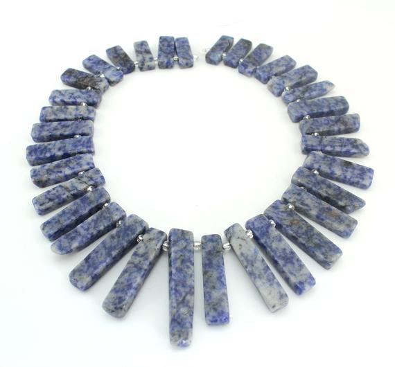 20%off Blue White Sodalite Slice Stick Beads,sodalite Beads, Sodalite Pendant,sodalite Point Beads Beads , Diy Jewelry Making--15.5inches