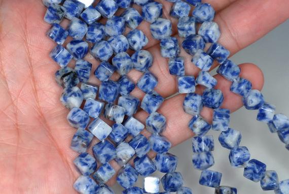 6mm  Sodalite Gemstone Square Cube Diagonal Loose Beads 15 Inch Full Strand (90182145-a116)