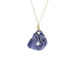 Shop Sodalite Pendants! Sodalite and crystal necklace, blue mineral pendant, chakra necklace, healing stone, blue mineral pendant, raw crystal, 14k gold filled | Natural genuine Sodalite pendants. Buy crystal jewelry, handmade handcrafted artisan jewelry for women.  Unique handmade gift ideas. #jewelry #beadedpendants #beadedjewelry #gift #shopping #handmadejewelry #fashion #style #product #pendants #affiliate #ad