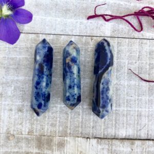 Shop Sodalite Points & Wands! Sodalite Double Terminated Crystals | Natural genuine stones & crystals in various shapes & sizes. Buy raw cut, tumbled, or polished gemstones for making jewelry or crystal healing energy vibration raising reiki stones. #crystals #gemstones #crystalhealing #crystalsandgemstones #energyhealing #affiliate #ad