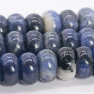 Shop Sodalite Rondelle Beads! 10x6MM Blue Sodalite Beads Grade AAA Genuine Natural Gemstone Rondelle Loose Beads 15" / 7.5" Bulk Lot Options (110536) | Natural genuine rondelle Sodalite beads for beading and jewelry making.  #jewelry #beads #beadedjewelry #diyjewelry #jewelrymaking #beadstore #beading #affiliate #ad