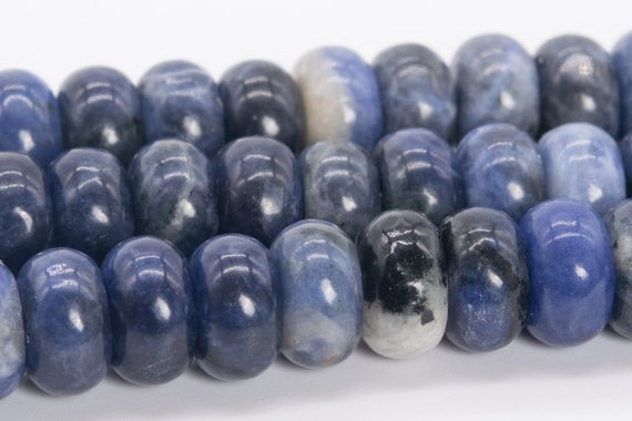 10x6mm Blue Sodalite Beads Grade Aaa Genuine Natural Gemstone Rondelle Loose Beads 15" / 7.5" Bulk Lot Options (110536)