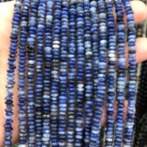 Shop Sodalite Rondelle Beads! 2x4mm Sodalite Beads, Natural Gemstone Beads, Rondelle Stone Beads 15'' | Natural genuine rondelle Sodalite beads for beading and jewelry making.  #jewelry #beads #beadedjewelry #diyjewelry #jewelrymaking #beadstore #beading #affiliate #ad