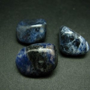 Shop Tumbled Sodalite Crystals & Pocket Stones! Lot of 3 natural Sodalite tumbled stones  from Brazil | Natural genuine stones & crystals in various shapes & sizes. Buy raw cut, tumbled, or polished gemstones for making jewelry or crystal healing energy vibration raising reiki stones. #crystals #gemstones #crystalhealing #crystalsandgemstones #energyhealing #affiliate #ad