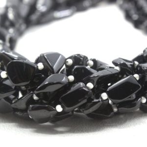 Shop Spinel Chip & Nugget Beads! 13" Long Strand Natural Black Spinel Gemstone, Smooth Nuggets shape Beads, Size 5×8-6×11 MM AAA Quality Making Black Jewelry Wholesale Price | Natural genuine chip Spinel beads for beading and jewelry making.  #jewelry #beads #beadedjewelry #diyjewelry #jewelrymaking #beadstore #beading #affiliate #ad