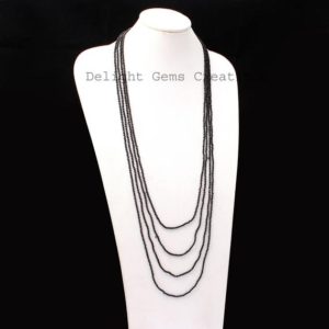 Shop Spinel Necklaces! Black Spinel Necklace, 2mm Black Spinel Micro Faceted Round Bead Endless Necklace,100 Inches Long Multi Layer Sparkling Spinel Boho Necklace | Natural genuine Spinel necklaces. Buy crystal jewelry, handmade handcrafted artisan jewelry for women.  Unique handmade gift ideas. #jewelry #beadednecklaces #beadedjewelry #gift #shopping #handmadejewelry #fashion #style #product #necklaces #affiliate #ad