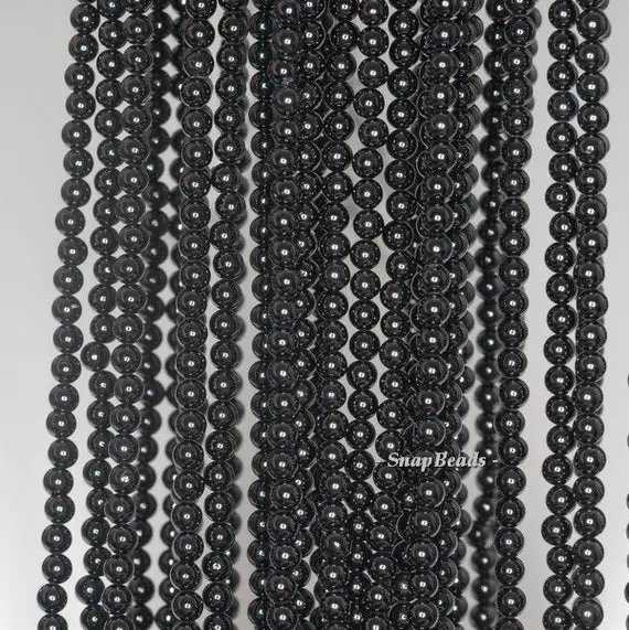 3mm Black Spinel Gemstone Grade Aaa Black Round Loose Beads 15.5 Inch Full Strand (90189225-107)