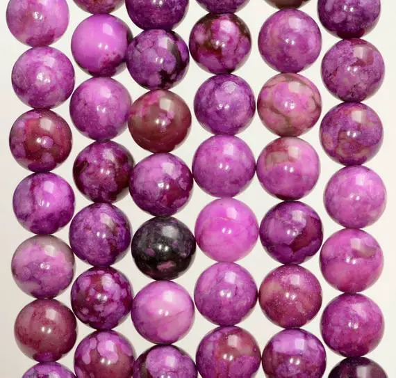 10mm Purple Sugilite Gemstone Round 10mm Loose Beads 7.5 Inch Half Strand (90183438-88)