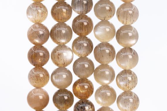 Genuine Natural Sunstone Gemstone Beads 7mm Flash Brown Gray Round Aaaa Quality Loose Beads (112340)