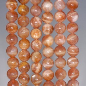 Shop Sunstone Round Beads! 8mm Orange Sunstone Orange Round 8mm Loose Beads 15.5 inch Full Strand (90147130-247) | Natural genuine round Sunstone beads for beading and jewelry making.  #jewelry #beads #beadedjewelry #diyjewelry #jewelrymaking #beadstore #beading #affiliate #ad