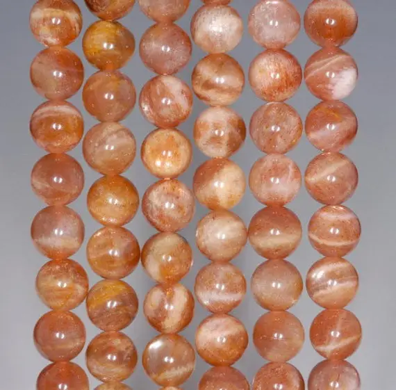 8mm Orange Sunstone Orange Round 8mm Loose Beads 15.5 Inch Full Strand (90147130-247)