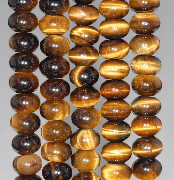 10x6mm Yellow Tiger Eye Gemstone Grade Aa Rondelle Loose Beads 16 Inch Full Strand (80000490-a70)