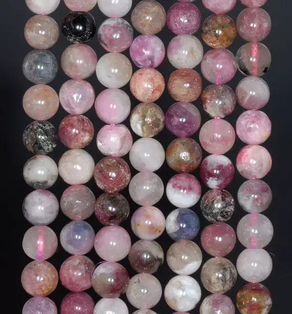 6-7mm  Tourmaline Gemstone Round Loose Beads 15.5 Inch Full Strand (80003501-a157)
