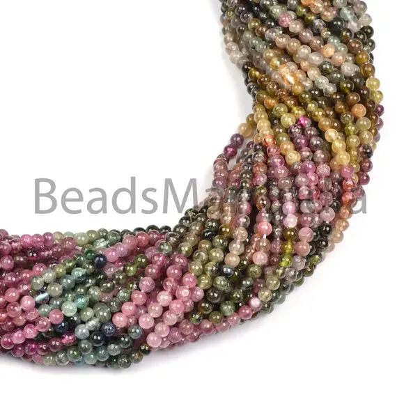 4.50-5 Mm Multi Tourmaline Round Beads, Multi Tourmaline Smooth Beads, Tourmaline Beads, Multi Tourmaline Beads,multi Tourmaline Round Beads