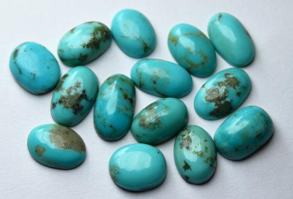 10 Pcs,natural Sleeping Beauity Arizona Turquoise Smooth Oval Shape Cabochon,size 12-13mm Approx