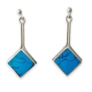 Shop Turquoise Earrings! Turquoise Dangle Drop Silver Earrings | Natural genuine Turquoise earrings. Buy crystal jewelry, handmade handcrafted artisan jewelry for women.  Unique handmade gift ideas. #jewelry #beadedearrings #beadedjewelry #gift #shopping #handmadejewelry #fashion #style #product #earrings #affiliate #ad