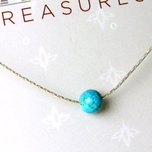 Shop Turquoise Necklaces! Turquoise Sterling Silver Necklace Natural Blue Green Gemstone Single Bead Dainty Minimalist Choker December birthstone gift for women 5561 | Natural genuine Turquoise necklaces. Buy crystal jewelry, handmade handcrafted artisan jewelry for women.  Unique handmade gift ideas. #jewelry #beadednecklaces #beadedjewelry #gift #shopping #handmadejewelry #fashion #style #product #necklaces #affiliate #ad
