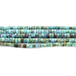 Shop Turquoise Rondelle Beads! Natural Turquoise Beads, Genuine Turquoise Rondelle Round Disc Loose Gemstone Beads – PGS325 | Natural genuine rondelle Turquoise beads for beading and jewelry making.  #jewelry #beads #beadedjewelry #diyjewelry #jewelrymaking #beadstore #beading #affiliate #ad