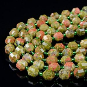 Shop Unakite Faceted Beads! 6MM Unakite Gemstone Faceted Prism Double Point Cut Loose Beads (D29) | Natural genuine faceted Unakite beads for beading and jewelry making.  #jewelry #beads #beadedjewelry #diyjewelry #jewelrymaking #beadstore #beading #affiliate #ad