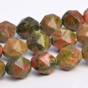 Shop Unakite Faceted Beads! Lotus Pond Unakite Beads Star Cut Faceted Grade AAA Genuine Natural Gemstone Loose Beads 8MM 10MM Bulk Lot Options | Natural genuine faceted Unakite beads for beading and jewelry making.  #jewelry #beads #beadedjewelry #diyjewelry #jewelrymaking #beadstore #beading #affiliate #ad