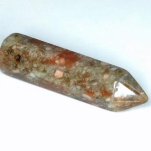 31x8mm Unakite Gemstone Light Point Healing Chakra Hexagonal Point Focal Bead BULK LOT 2,4,6,12 and 50 (90183769-368) | Natural genuine other-shape Unakite beads for beading and jewelry making.  #jewelry #beads #beadedjewelry #diyjewelry #jewelrymaking #beadstore #beading #affiliate #ad