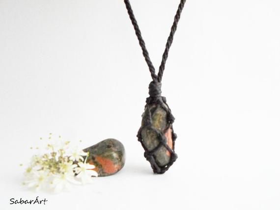 Unakite Pendant, Fertility Crystal, Fertility Jewelry, Unakite Jewelry, Unakite Necklace, Heart Chakra, Pregancy Stone, Fertility