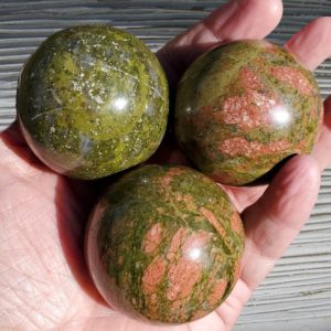 Shop Unakite Shapes! Unakite Crystal Stone Spheres for Scrying, Unakite Protection and Grounding Stone, EMF Protection Stone, Third Eye Chakra Stone | Natural genuine stones & crystals in various shapes & sizes. Buy raw cut, tumbled, or polished gemstones for making jewelry or crystal healing energy vibration raising reiki stones. #crystals #gemstones #crystalhealing #crystalsandgemstones #energyhealing #affiliate #ad