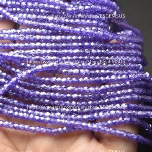 Shop Zircon Beads! 13 Inches Strand,Purple Zircon Faceted Rondelle,Size.3mm | Natural genuine faceted Zircon beads for beading and jewelry making.  #jewelry #beads #beadedjewelry #diyjewelry #jewelrymaking #beadstore #beading #affiliate #ad