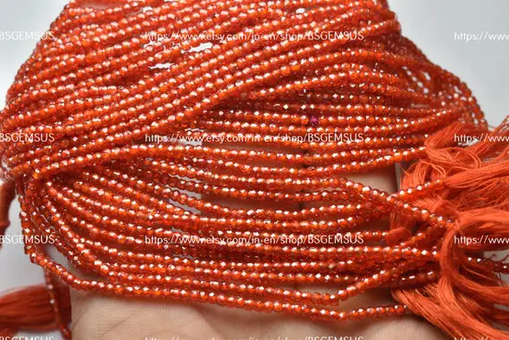 13 Inches Strand,orange Zircon Faceted Rondelle,size.2.50mm