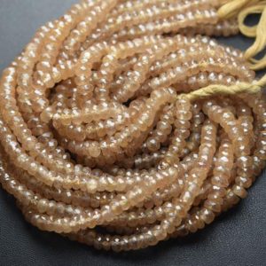 Shop Zircon Beads! 8 Inches Strand,Finest Quality,Natural Champange Zircon Faceted Rondelles,Size 4.5-5mm | Natural genuine faceted Zircon beads for beading and jewelry making.  #jewelry #beads #beadedjewelry #diyjewelry #jewelrymaking #beadstore #beading #affiliate #ad