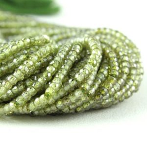 Shop Zircon Beads! AAA Quality 16" Long Green Zircon Faceted Rondelle Beads,Dark Olive Green Zircon Beads,3 MM Beads,Making Jewelry,Zircon Jewelry,New Arrival | Natural genuine faceted Zircon beads for beading and jewelry making.  #jewelry #beads #beadedjewelry #diyjewelry #jewelrymaking #beadstore #beading #affiliate #ad