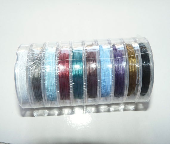 10 Y Tiger Tail Beading Wire Cord, 30 Feet 0.38mm White/black/red/blue/green/brown/purple Coated Steel Wire C855