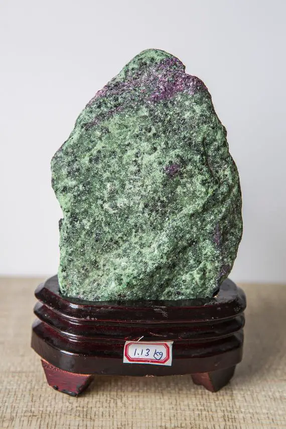 1130g. Raw Ruby Zoisite, Ruby Zoisite With Black Crystals Inclusions, Ruby Zoisite Crystal, Ruby Zoisite Mineral, Natural Rough Gemstone