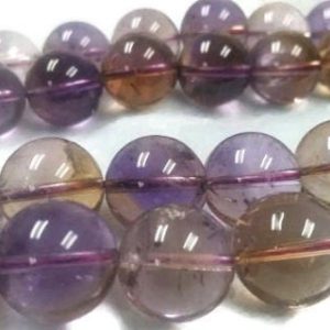 Shop Ametrine Round Beads! 14MM Super Fine Quality , Ametrine Round Beads, 15.5 Inch Strand,AAA QUALITY . Natural Ametrine in mix color shade | Natural genuine round Ametrine beads for beading and jewelry making.  #jewelry #beads #beadedjewelry #diyjewelry #jewelrymaking #beadstore #beading #affiliate #ad